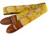 Mozart Avocado True Vintage 60's Golden Floral Psychedelic Guitar Strap v3