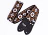 Cork and Brown Flowers Guitar Strap
