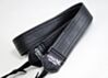 Double Stitch Black Vegan Leather Slim Camera Strap 