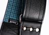 Reverse GTO Black Guitar Strap -Blue Vintage GTO on the inside