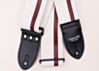 Bright White and Oxblood Racer X Guitar Strap