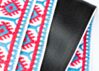 The Couch Imagining Sun Vintage Hippie Weave Boho Guitar Strap - Pink and Sky