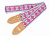 The Couch Imagining Sun Vintage Hippie Weave Boho Guitar Strap - Pink and Sky