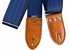 The Navy And Buckskin Seatbelt Guitar Strap 