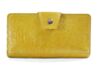 Vintage Texture Mustard Vinyl Womens Wallet Made of 70s Vegan Leather 