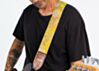 Mozart Avocado True Vintage 60's Golden Floral Psychedelic Guitar Strap v3