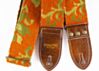 Mozart Avocado True Vintage 60's Orange Floral Psychedelic Guitar Strap v3