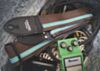 Brown w/Aqua Vinyl Racer X Guitar Strap