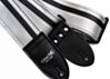 Silver with Black Vinyl Racer X Guitar Strap