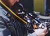 Black With Gold Sparkle Stripe Racer X Camera Strap