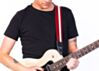 Dark Red with White Racer X Guitar Strap