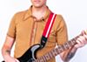 Red with White Vinyl Racer X Guitar Strap