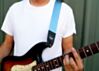 Light Blue Recycled Seatbelt Guitar Strap