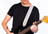 All White Seatbelt Guitar Strap
