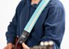 Aqua & White Racer X Guitar Strap