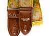 Mozart Avocado True Vintage 60's Golden Floral Psychedelic Guitar Strap v3