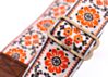Cork and Orange Flowers Hippie Weave Guitar Strap