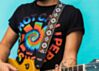 Cork and Brown Flowers Guitar Strap