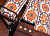 Cork and Orange Flowers Hippie Weave Guitar Strap