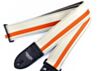 White with Orange Vinyl Racer X Guitar Strap