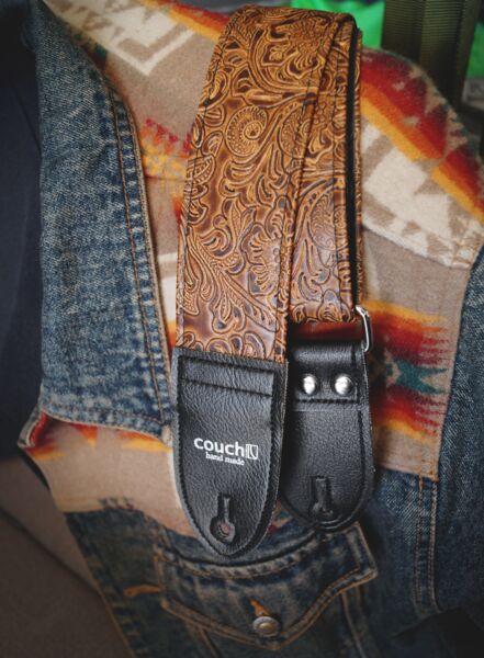 The Light Brown Western Guitar Strap