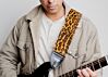 fuzzy cheetah animal print guitar strap
