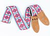 The Couch Imagining Sun Vintage Hippie Weave Boho Guitar Strap - Pink and Sky