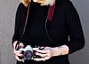 Dark Red Luggage Camera Strap