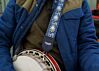 Blue Hendrix Boho Banjo Strap- Hand Made Woven Banjo Straps With Vegan Leather Ends, Made In USA