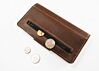 Classic Brown Womens Simple Vegan Wallet With Zipper Coin Purse and Checkbook or Phone Holder, Vegan Leather Construction