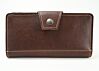 Classic Brown Womens Simple Vegan Wallet With Zipper Coin Purse and Checkbook or Phone Holder, Vegan Leather Construction