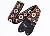 Cork and Brown Flowers Guitar Strap