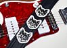 The Couch Cat Guitar Strap- Black With White Cats
