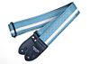 Aqua Metallic and White Camino Racing Stripe Guitar Strap