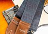 Violet Sky Mexican Blanket Guitar Strap- Made of Vintage Serape Southwest Fabric 