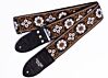 Cork and Brown Flowers Guitar Strap