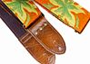 Mozart Avocado True Vintage 60's Orange Floral Psychedelic Guitar Strap v3