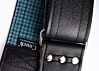 Reverse GTO Black Guitar Strap -Blue Vintage GTO on the inside