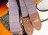 Violet Sky Mexican Blanket Guitar Strap- Made of Vintage Serape Southwest Fabric 