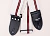 Bright White and Oxblood Racer X Guitar Strap