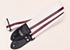 Bright White and Oxblood Racer X Guitar Strap