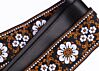 Cork and Brown Flowers Guitar Strap