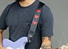 Limited Edition Red Sparkle Hearts Guitar Strap 