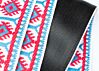 The Couch Imagining Sun Vintage Hippie Weave Boho Guitar Strap - Pink and Sky