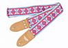 The Couch Imagining Sun Vintage Hippie Weave Boho Guitar Strap - Pink and Sky