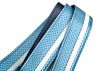 Aqua Metallic and White Camino Racing Stripe Guitar Strap