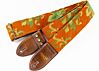 Mozart Avocado True Vintage 60's Orange Floral Psychedelic Guitar Strap v3