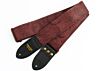 Paisley Oxblood Guitar Strap With Custom Aged Bronze Hardware 