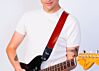 Red Sparkle Metal Flake Guitar Strap
