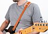 Slim 60's Guitar Strap - Classic Bucksin Inspired Natural Toned 